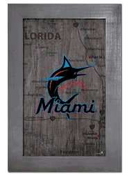 Miami Marlins City Map 11x19 Sign