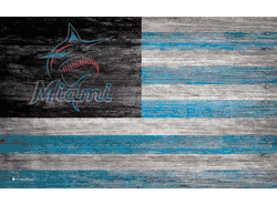 Miami Marlins Distressed Flag 11x19