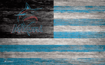 Miami Marlins Distressed Flag 11x19
