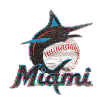 Miami Marlins Distressed Logo Cutout Sign
