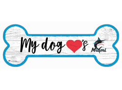 Miami Marlins Dog Bone 6x12 Sign