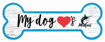 Miami Marlins Dog Bone 6x12 Sign