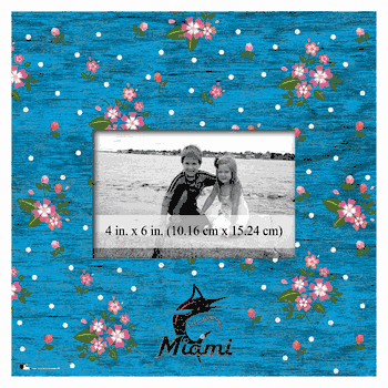 Miami Marlins Floral 10x10 Frame