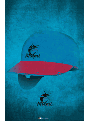 Miami Marlins Ghost Helmet 17x26