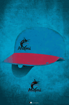 Miami Marlins Ghost Helmet 17x26