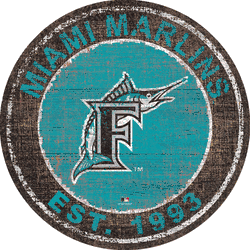 Miami Marlins Heritage Logo Round Sign