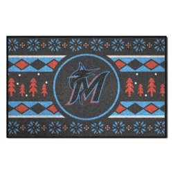 Miami Marlins Holiday Sweater Starter Mat Accent Rug - 19in. x 30in.