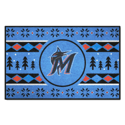 Miami Marlins Holiday Sweater Starter Mat Accent Rug - 19in. x 30in.