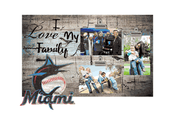 Miami Marlins I Love my Family Clip Frame