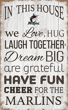 Miami Marlins In This House 11x19 Sign