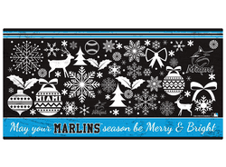 Miami Marlins Merry and Bright 6x12 Sign