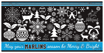Miami Marlins Merry and Bright 6x12 Sign