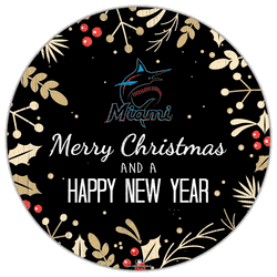 Miami Marlins Merry Christmas & New Year 12in Circle