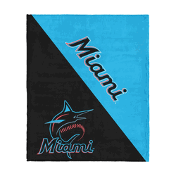 Miami Marlins MLB Halftone Silk Touch Throw Blanket 46x60 inches