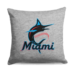 Miami Marlins MLB Primary Sweatshirt PIllow 16 Inches
