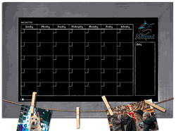 Miami Marlins Monthly Chalkboard with frame & clothespins 11x19 Sign
