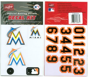 Miami Marlins Official Rawlings Authentic Batting Helmet Decal Kit