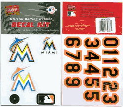 Miami Marlins Official Rawlings Authentic Batting Helmet Decal Kit