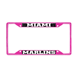 Miami Marlins Pink Metal License Plate Frame - 6.25"x12.25"