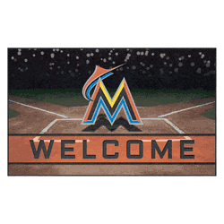 Miami Marlins Rubber Door Mat - 18in. x 30in.