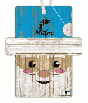 Miami Marlins Santa Ornament