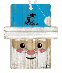 Miami Marlins Santa Ornament