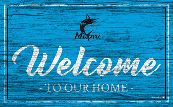 Miami Marlins Team Color Welcome 11x19 Sign