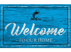 Miami Marlins Team Color Welcome 11x19 Sign