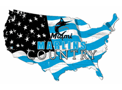 Miami Marlins USA Shape Flag Cutout