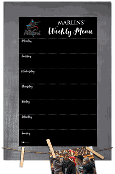 Miami Marlins Weekly Chalkboard with frame & clothespins 11x19 Sign