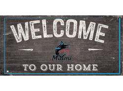 Miami Marlins Welcome Distressed Sign