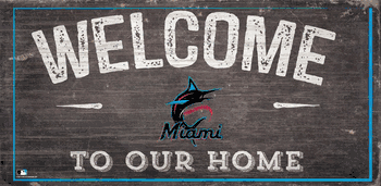 Miami Marlins Welcome Distressed Sign