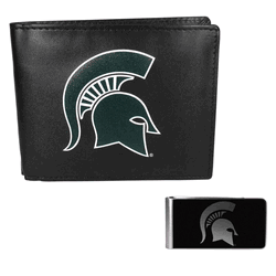 Michigan St. Spartans Bi-fold Wallet & Black Money Clip