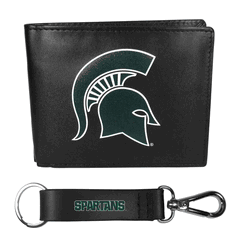 Michigan St. Spartans Bi-fold Wallet & Strap Key Chain