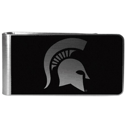 Michigan St. Spartans Black and Steel Money Clip