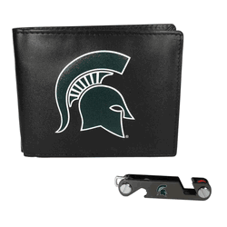 Michigan St. Spartans Leather Bi-fold Wallet & Key Organizer