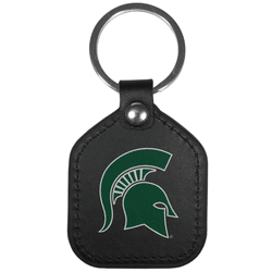 Michigan St. Spartans Leather Square Key Chains