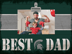 Michigan State Spartans 10" x 8" Best Dad with Stripe Clip Frame