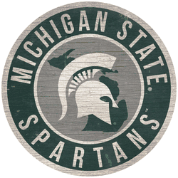 Michigan State Spartans 12 in. Circle w/ State Sign
