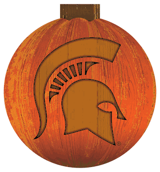 Michigan State Spartans 12 in. Halloween Pumpkin Sign