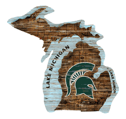 Michigan State Spartans 12" Mini Roadmap State Sign
