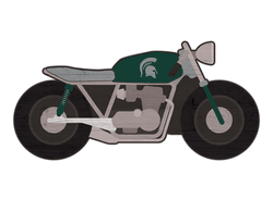 Michigan State Spartans 12" Motorcycle Cutout Wood Sign