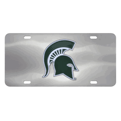 Michigan State Spartans 3D Stainless Steel License Plate