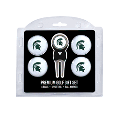 Michigan State Spartans 4 Ball Gift Set + Divot Tool & Marker