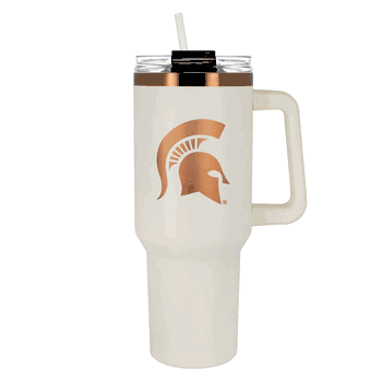Michigan State Spartans 40oz Crme and Copper Colossus Travel Mug with Straw