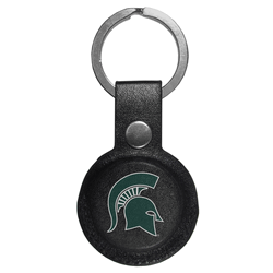 Michigan State Spartans AirTag Compatible Leather Key Chain