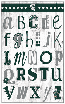 Michigan State Spartans Alphabet 11x19 Sign