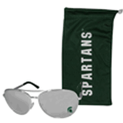 Michigan State Spartans Aviator Sunglasses and Bag Set