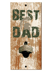 Michigan State Spartans Best Dad Bottle Opener Wood Sign
