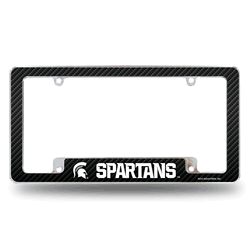 Michigan State Spartans Black 12" x 6" Chrome All Over Automotive License Plate Frame